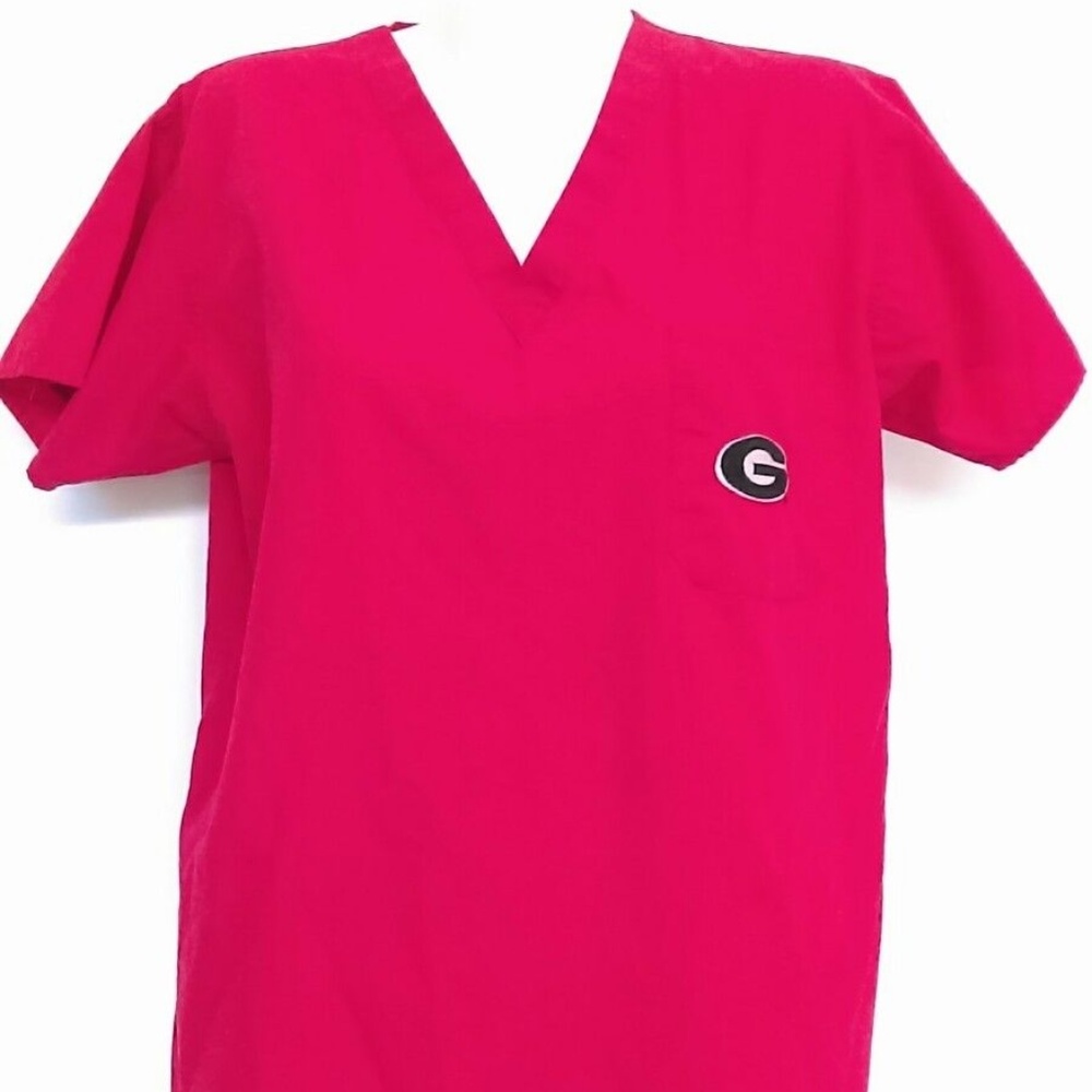 Women's Georgia Bulldog Scrub Top short sleeve Med